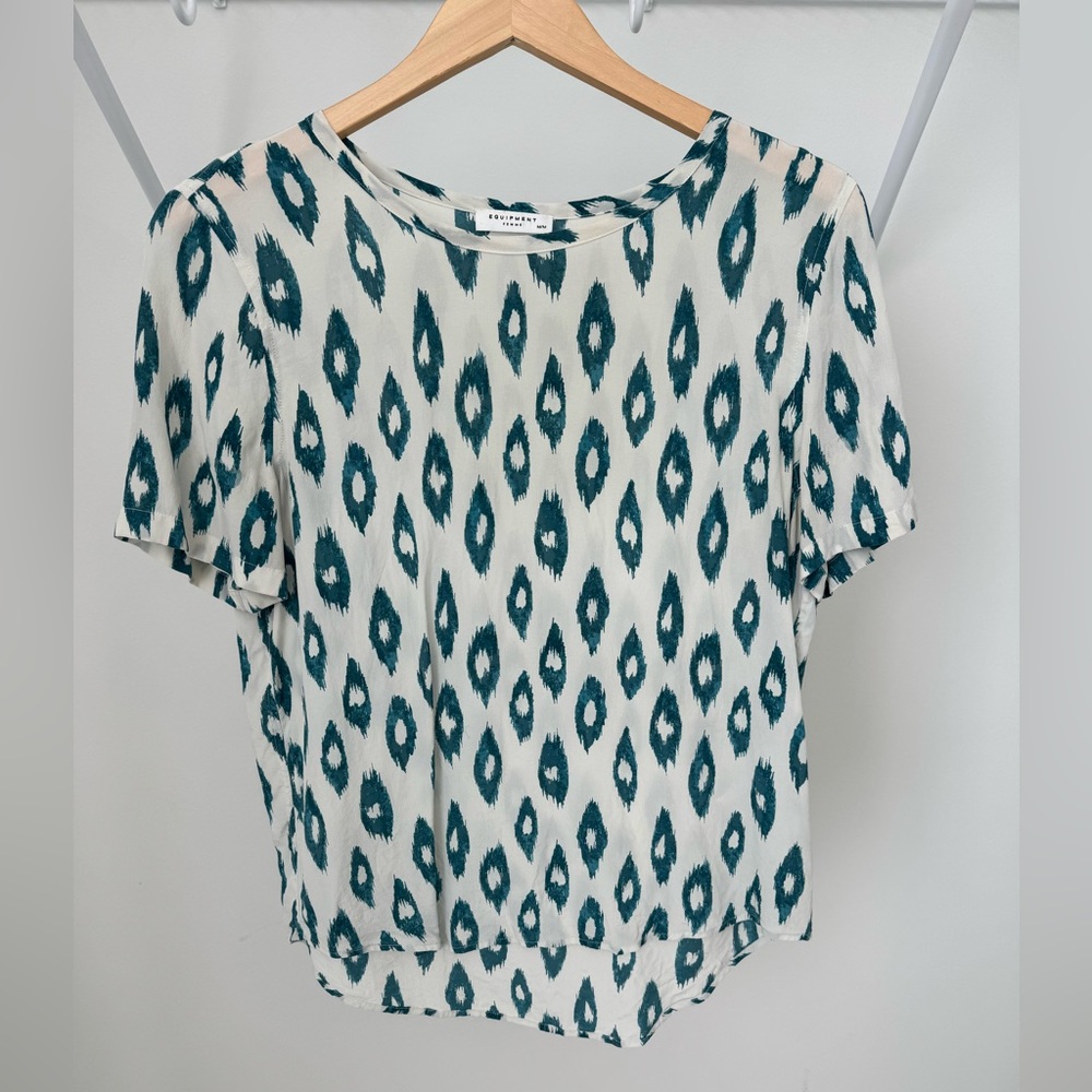 Silk ikat print Equipment brand blouse